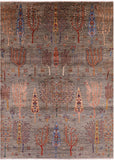 Persian Gabbeh Hand Knotted Wool Area Rug - 6' 7" X 9' 5" - Golden Nile