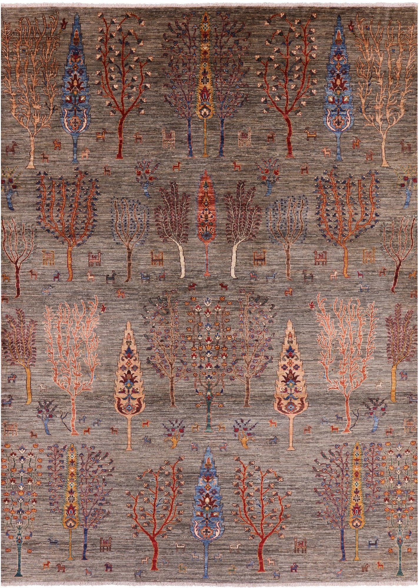 Persian Gabbeh Hand Knotted Wool Area Rug - 6' 7" X 9' 5" - Golden Nile