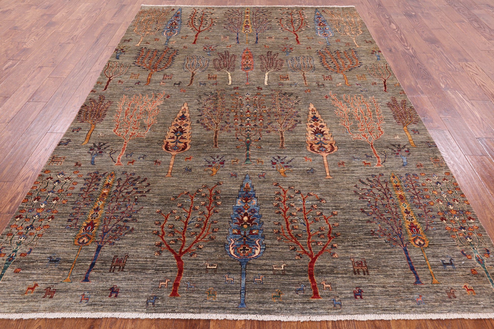 Persian Gabbeh Hand Knotted Wool Area Rug - 6' 7" X 9' 5" - Golden Nile
