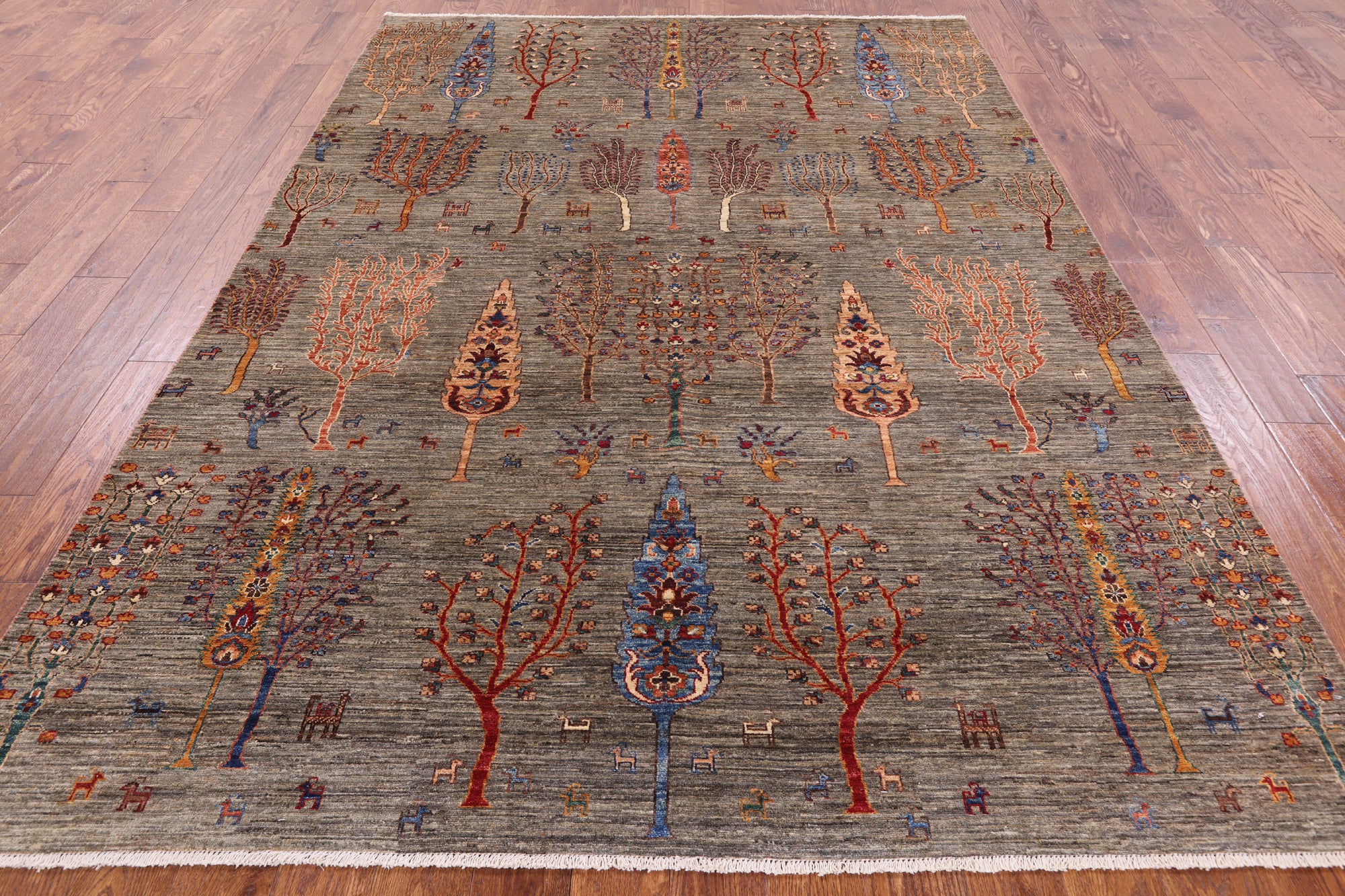 Persian Gabbeh Hand Knotted Wool Area Rug - 6' 7" X 9' 5" - Golden Nile