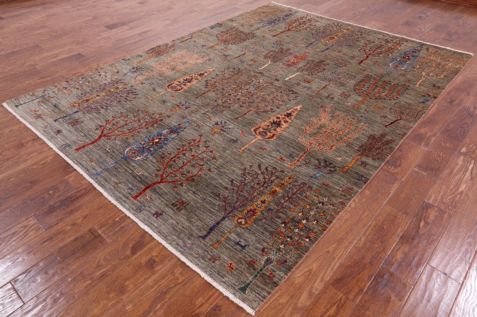 Persian Gabbeh Hand Knotted Wool Area Rug - 6' 7" X 9' 5" - Golden Nile