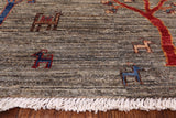 Persian Gabbeh Hand Knotted Wool Area Rug - 6' 7" X 9' 5" - Golden Nile