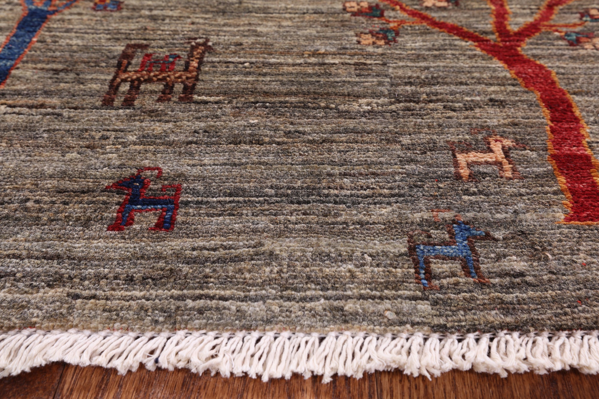 Persian Gabbeh Hand Knotted Wool Area Rug - 6' 7" X 9' 5" - Golden Nile