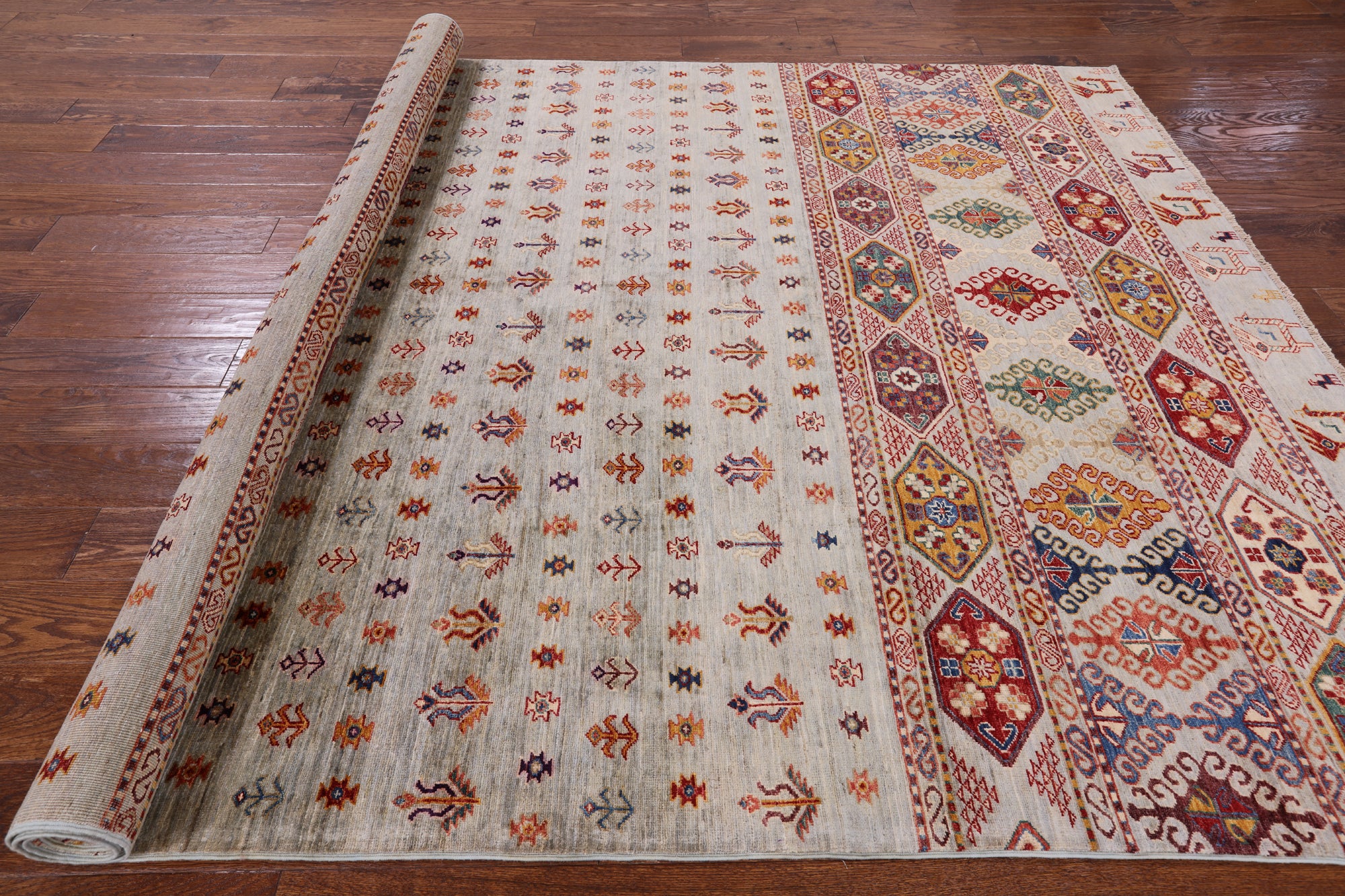 Tribal Persian Gabbeh Hand Knotted Wool Area Rug - 6' 6" X 9' 7" - Golden Nile