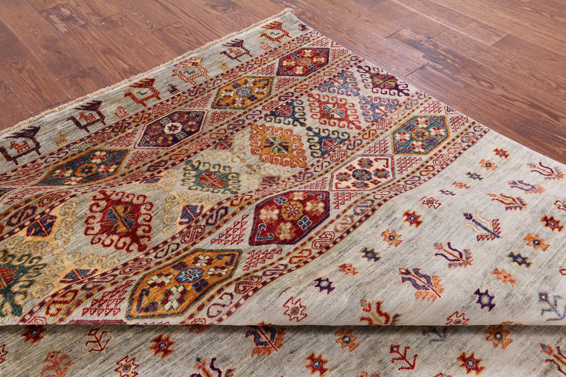 Tribal Persian Gabbeh Hand Knotted Wool Area Rug - 6' 6" X 9' 7" - Golden Nile