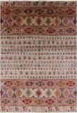 Tribal Persian Gabbeh Hand Knotted Wool Area Rug - 6' 6" X 9' 7" - Golden Nile