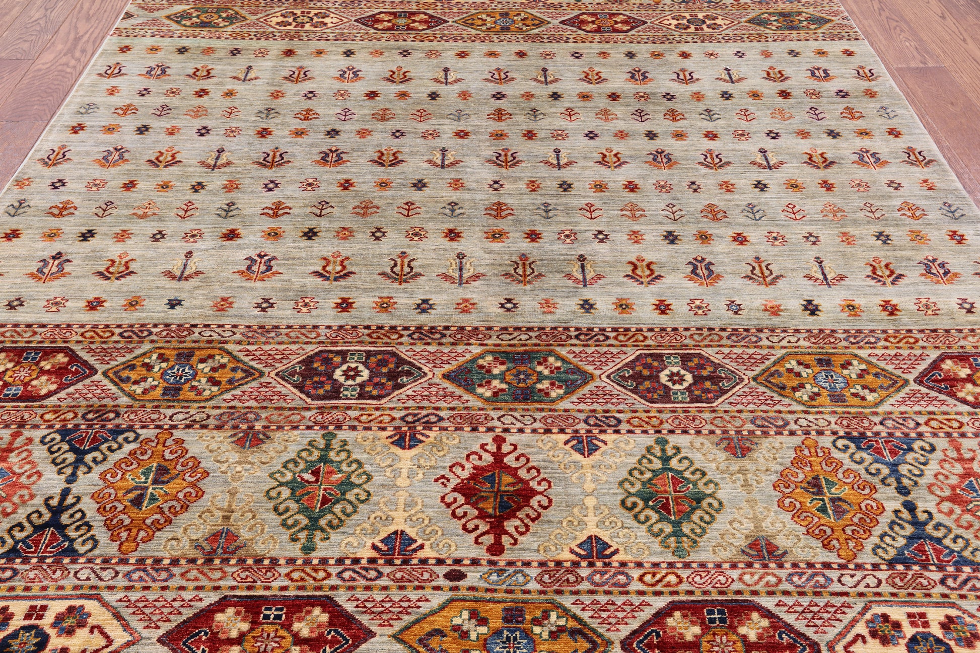 Tribal Persian Gabbeh Hand Knotted Wool Area Rug - 6' 6" X 9' 7" - Golden Nile