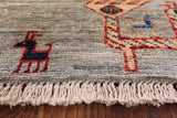 Tribal Persian Gabbeh Hand Knotted Wool Area Rug - 6' 6" X 9' 7" - Golden Nile