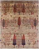 Persian Gabbeh Hand Knotted Wool Area Rug - 5' 0" X 6' 5" - Golden Nile