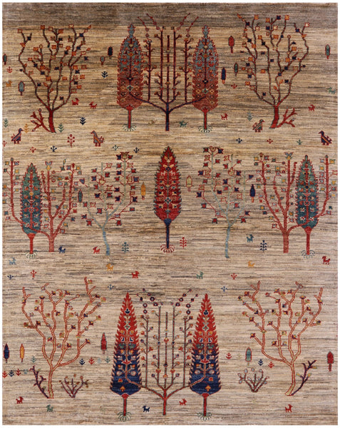 Persian Gabbeh Hand Knotted Wool Area Rug - 5' 0" X 6' 5" - Golden Nile