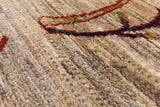 Persian Gabbeh Hand Knotted Wool Area Rug - 5' 0" X 6' 5" - Golden Nile