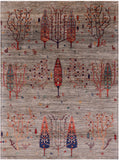 Tribal Gabbeh Hand Knotted Wool Area Rug - 4' 11" X 6' 7" - Golden Nile