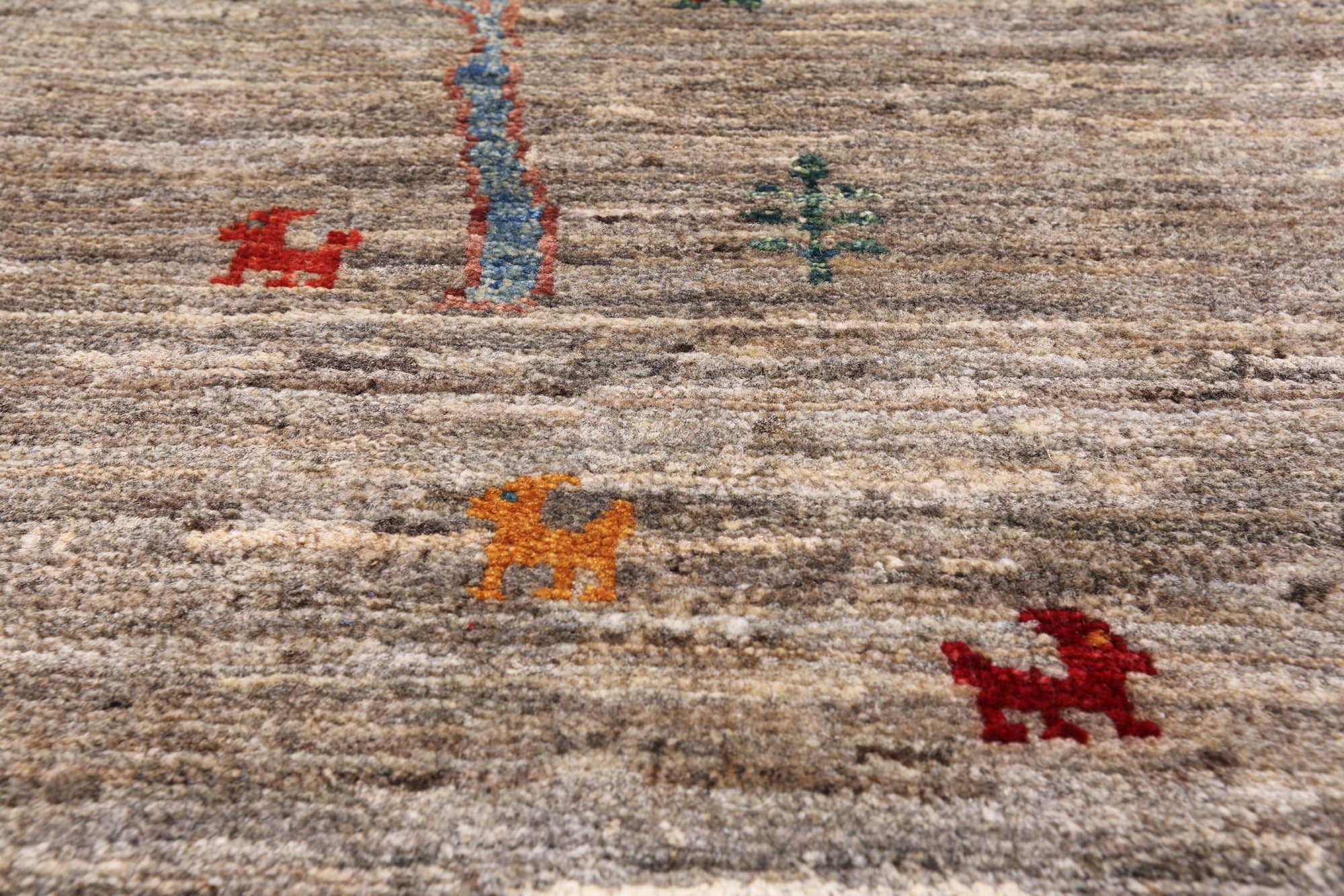Tribal Gabbeh Hand Knotted Wool Area Rug - 4' 11" X 6' 7" - Golden Nile