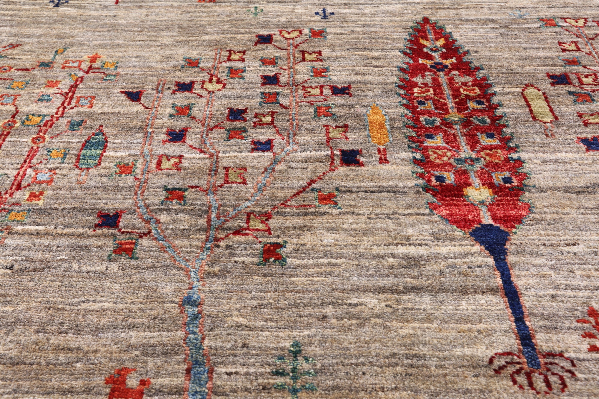 Tribal Gabbeh Hand Knotted Wool Area Rug - 4' 11" X 6' 7" - Golden Nile