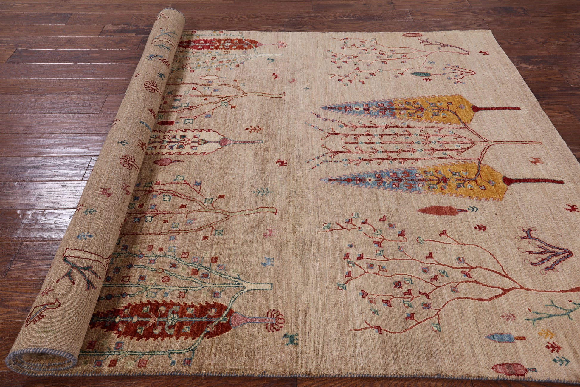 Tribal Persian Gabbeh Hand Knotted Wool Area Rug - 5' 8" X 7' 8" - Golden Nile
