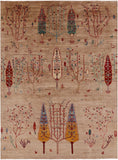 Tribal Persian Gabbeh Hand Knotted Wool Area Rug - 5' 8" X 7' 8" - Golden Nile