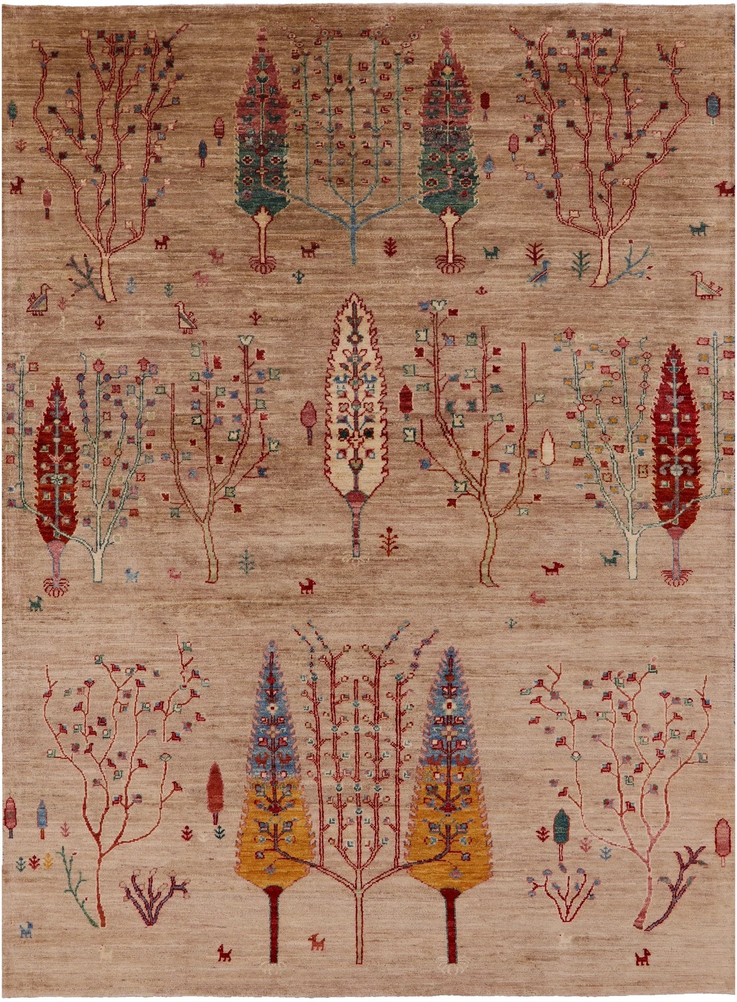 Tribal Persian Gabbeh Hand Knotted Wool Area Rug - 5' 8" X 7' 8" - Golden Nile