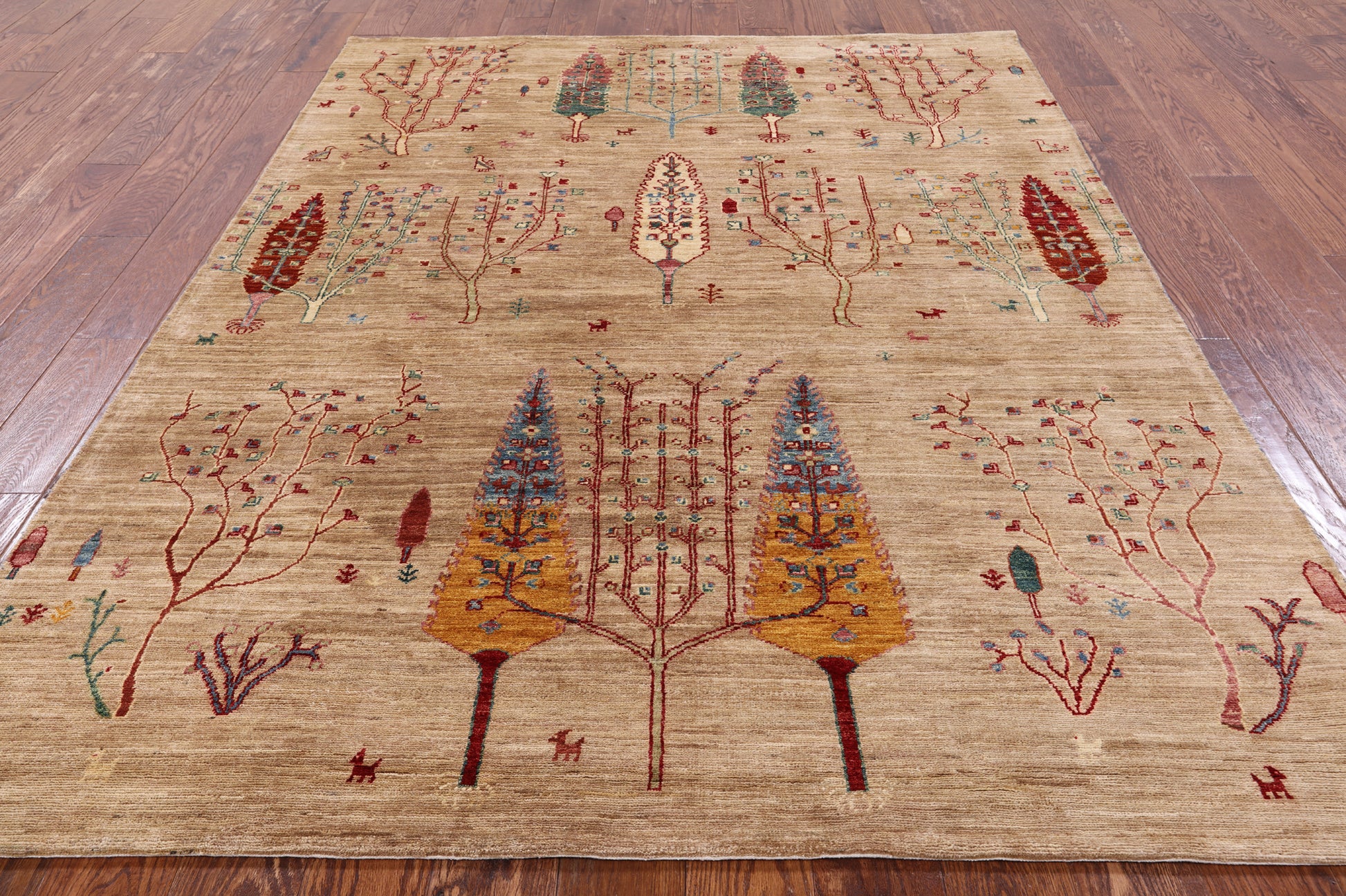 Tribal Persian Gabbeh Hand Knotted Wool Area Rug - 5' 8" X 7' 8" - Golden Nile