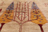 Tribal Persian Gabbeh Hand Knotted Wool Area Rug - 5' 8" X 7' 8" - Golden Nile