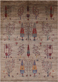 Persian Gabbeh Handmade Wool Area Rug - 6' 8" X 9' 5" - Golden Nile