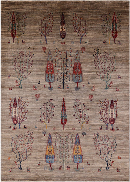 Persian Gabbeh Handmade Wool Area Rug - 6' 8" X 9' 5" - Golden Nile