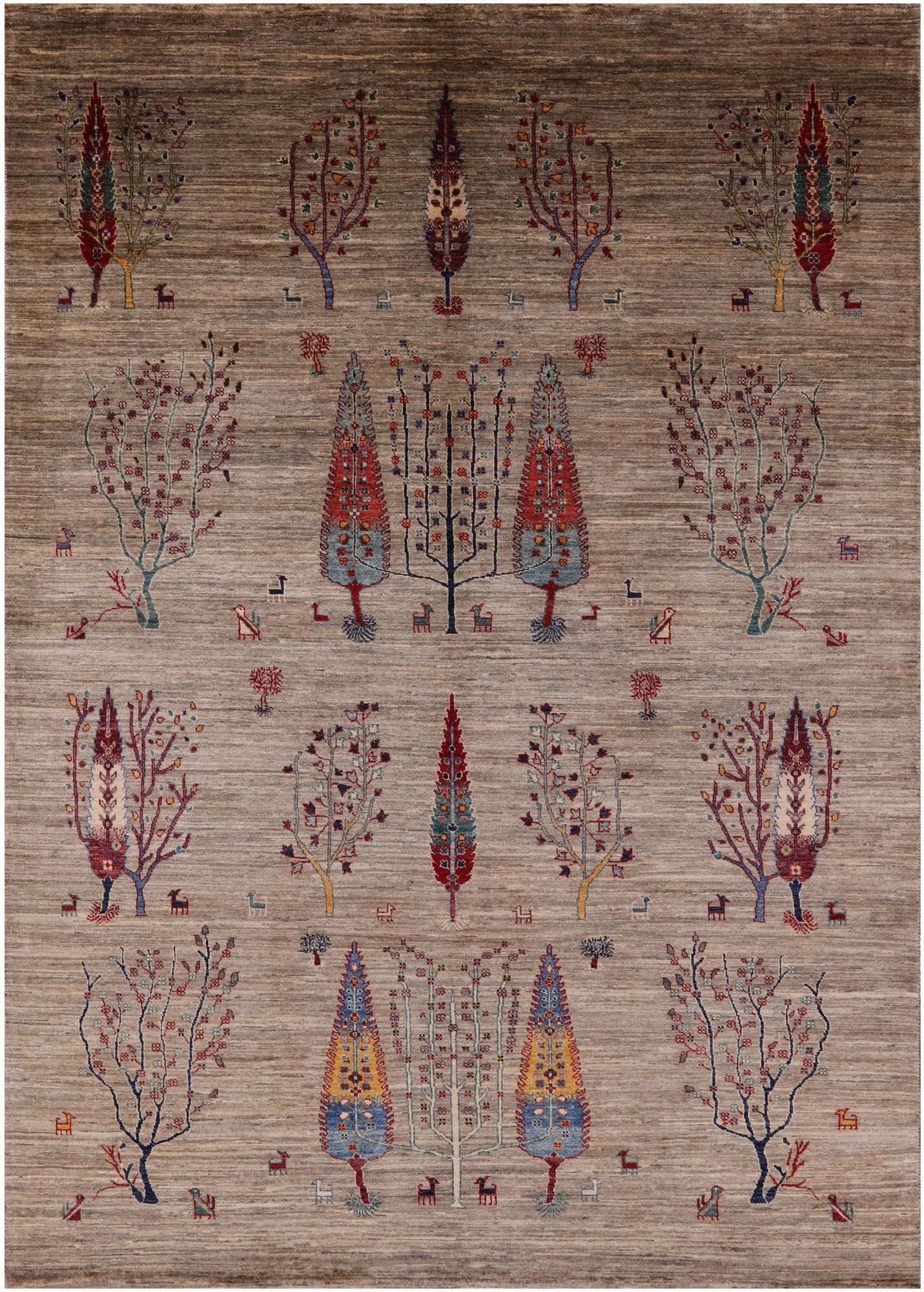 Persian Gabbeh Handmade Wool Area Rug - 6' 8" X 9' 5" - Golden Nile