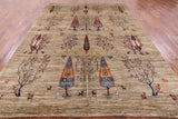 Persian Gabbeh Handmade Wool Area Rug - 6' 8" X 9' 5" - Golden Nile