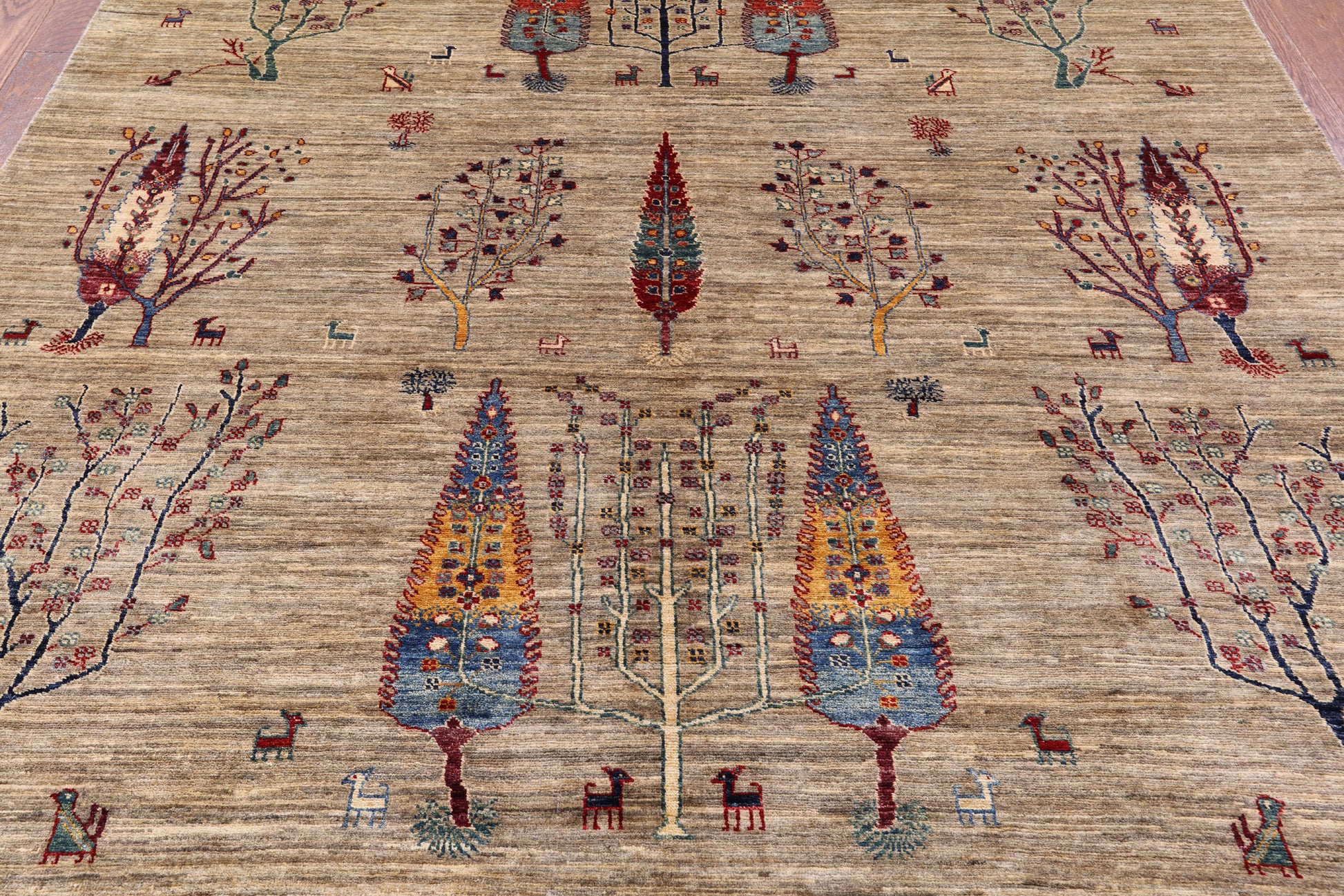 Persian Gabbeh Handmade Wool Area Rug - 6' 8" X 9' 5" - Golden Nile