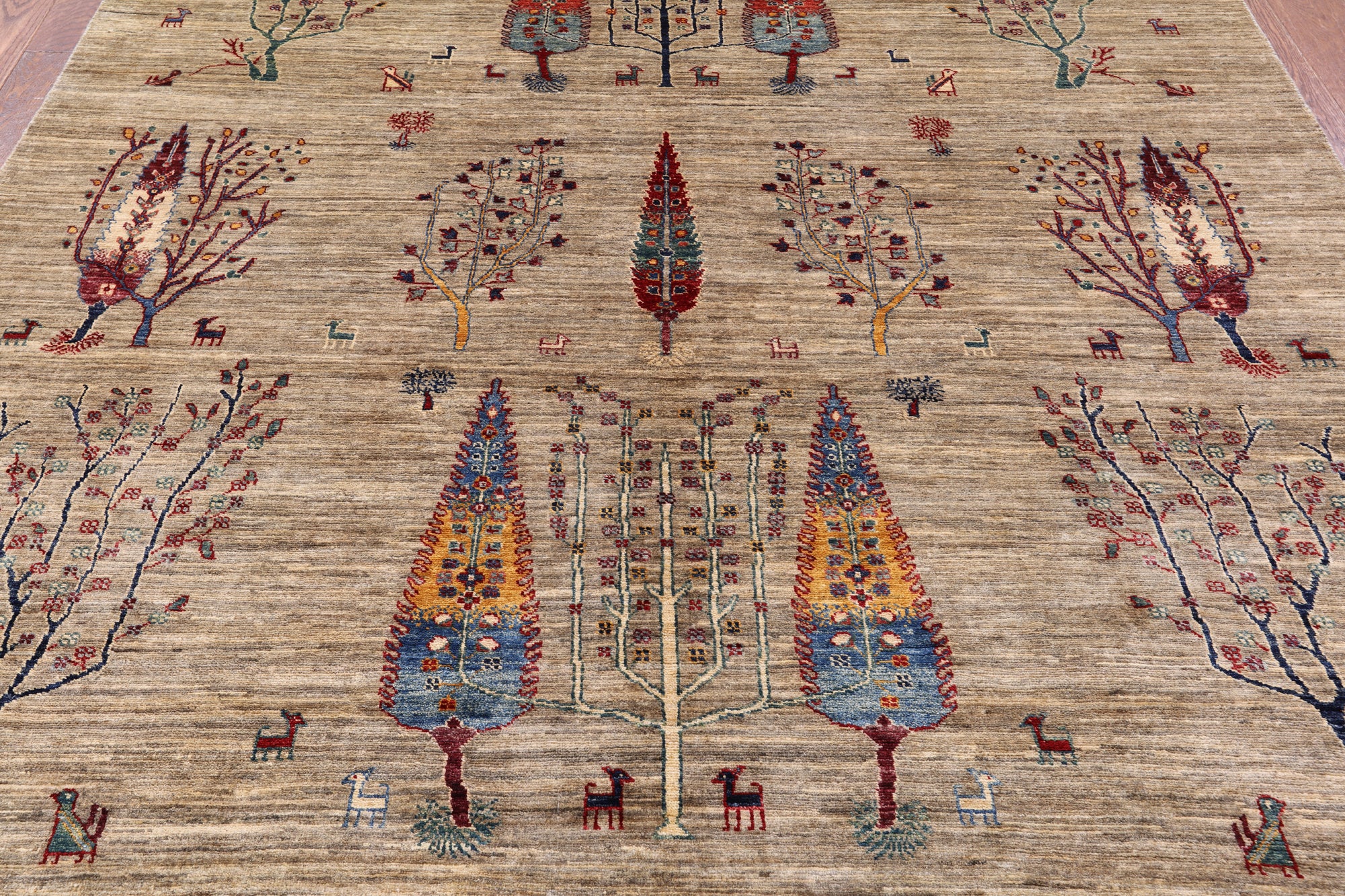 Persian Gabbeh Handmade Wool Area Rug - 6' 8" X 9' 5" - Golden Nile