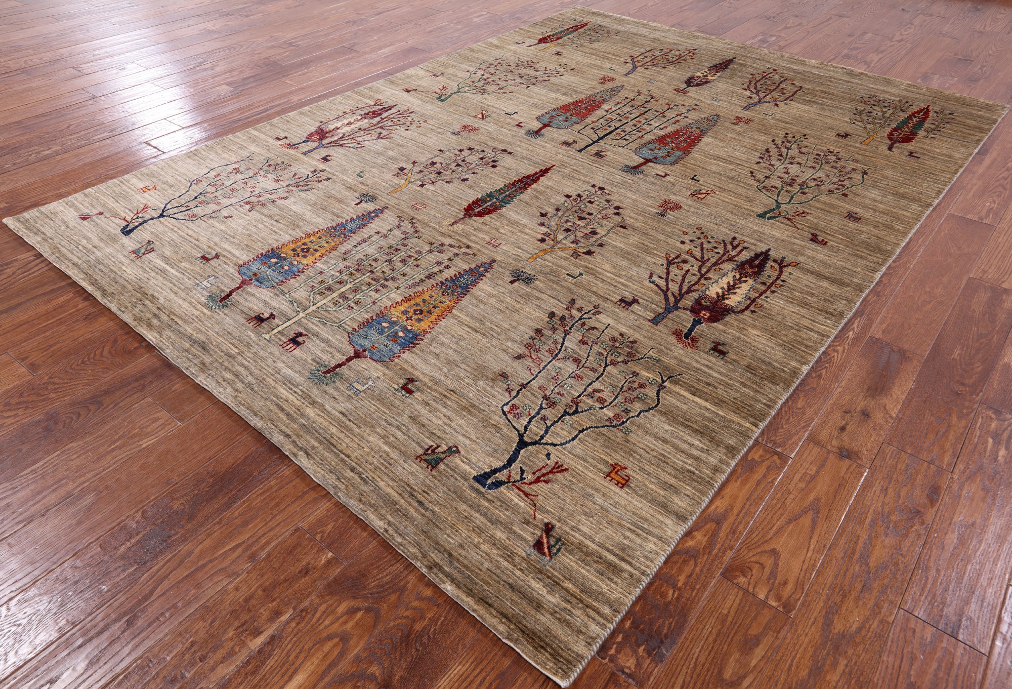 Persian Gabbeh Handmade Wool Area Rug - 6' 8" X 9' 5" - Golden Nile