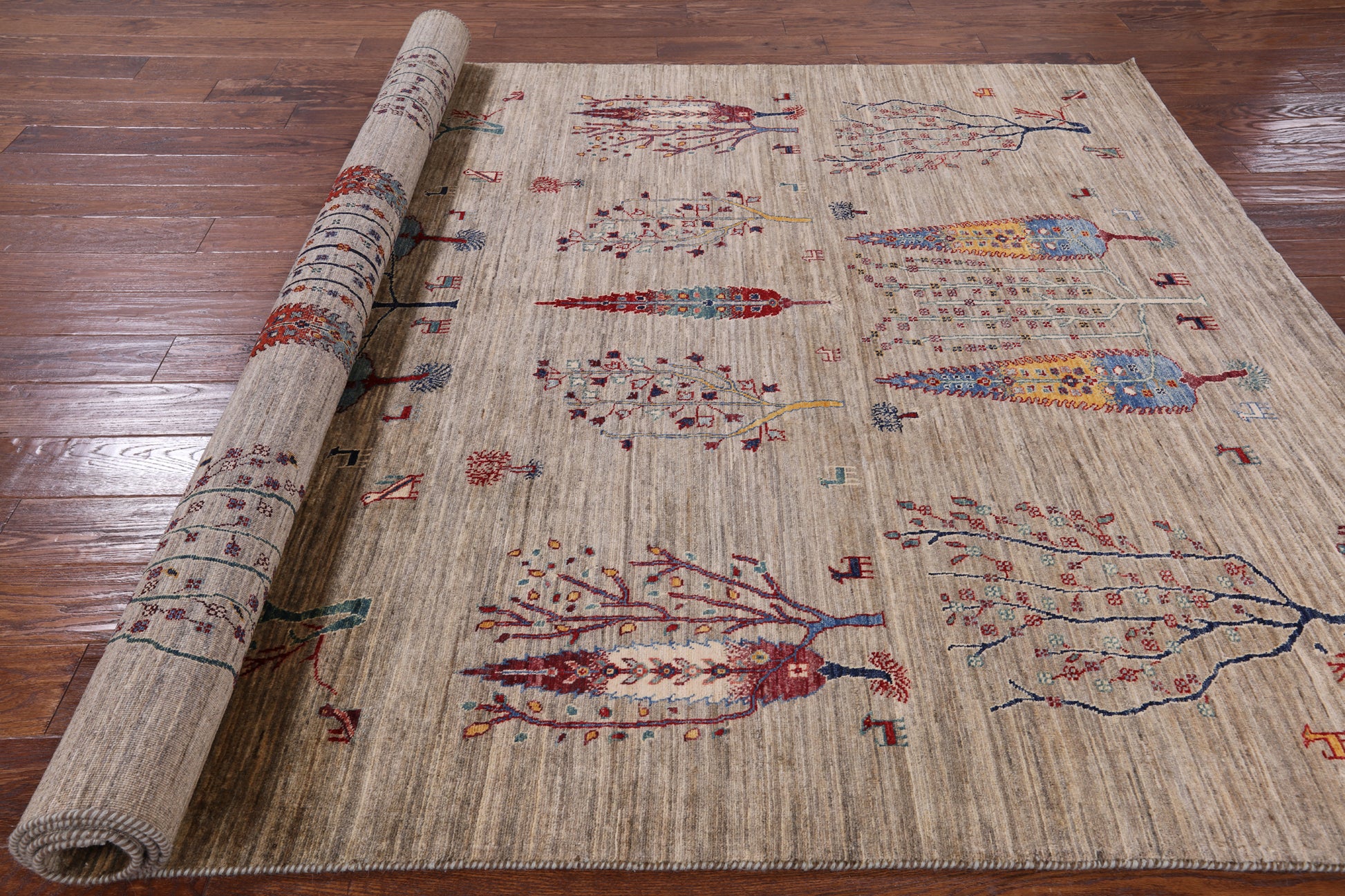 Persian Gabbeh Handmade Wool Area Rug - 6' 8" X 9' 5" - Golden Nile