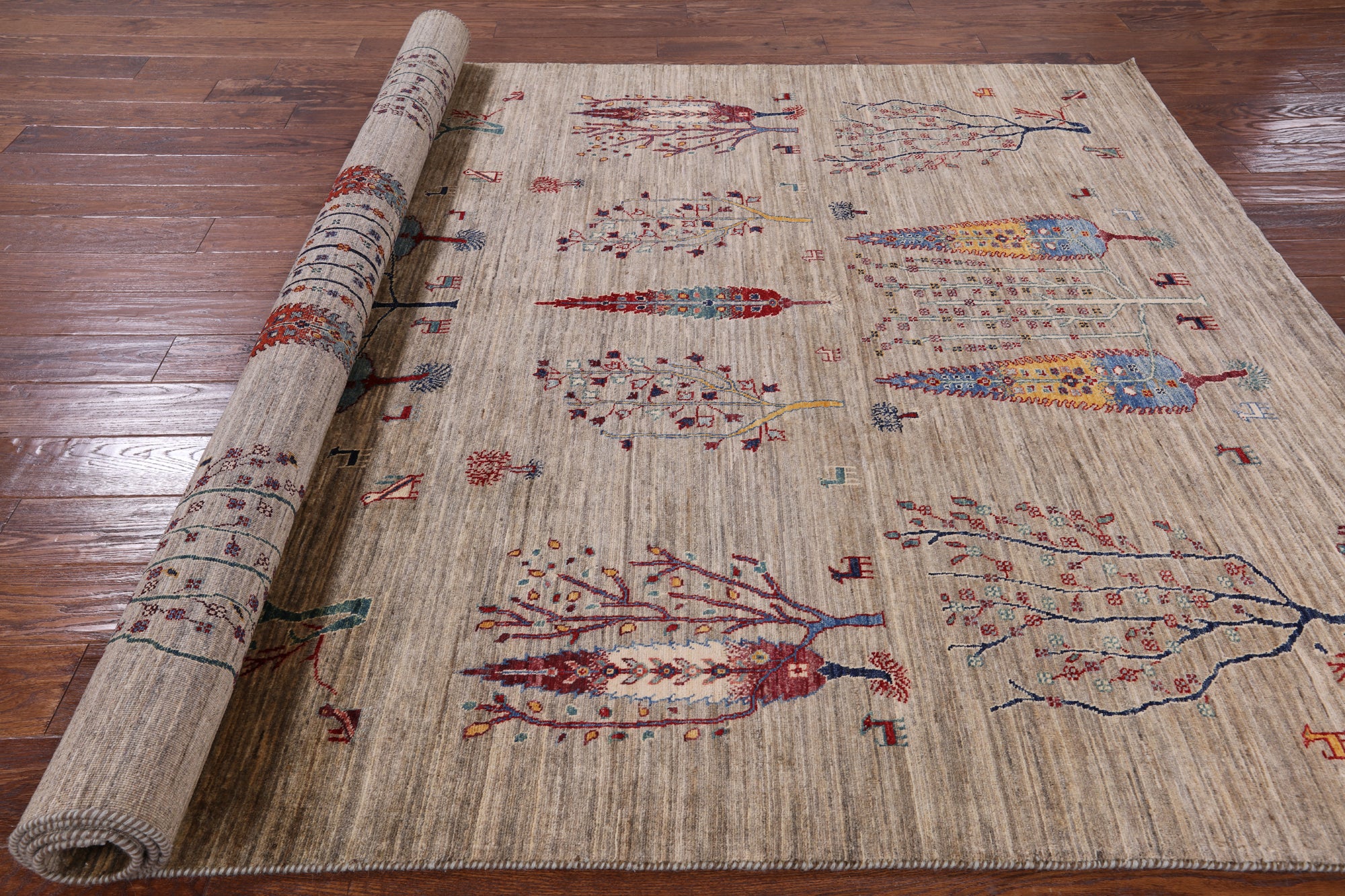 Persian Gabbeh Handmade Wool Area Rug - 6' 8" X 9' 5" - Golden Nile