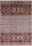 Persian Gabbeh Handmade Wool Area Rug - 6' 4" X 9' 1" - Golden Nile