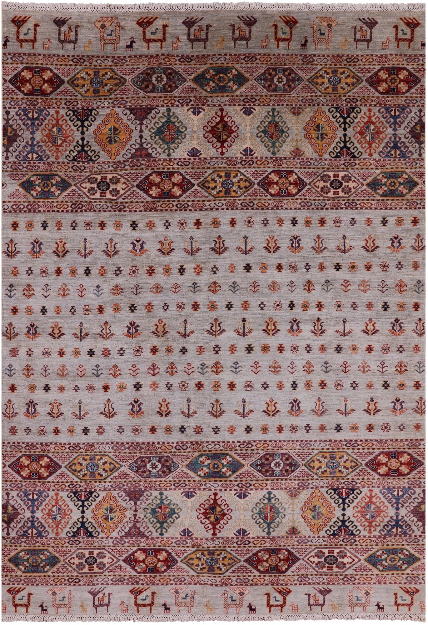 Persian Gabbeh Handmade Wool Area Rug - 6' 4" X 9' 1" - Golden Nile