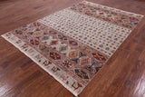 Persian Gabbeh Handmade Wool Area Rug - 6' 4" X 9' 1" - Golden Nile