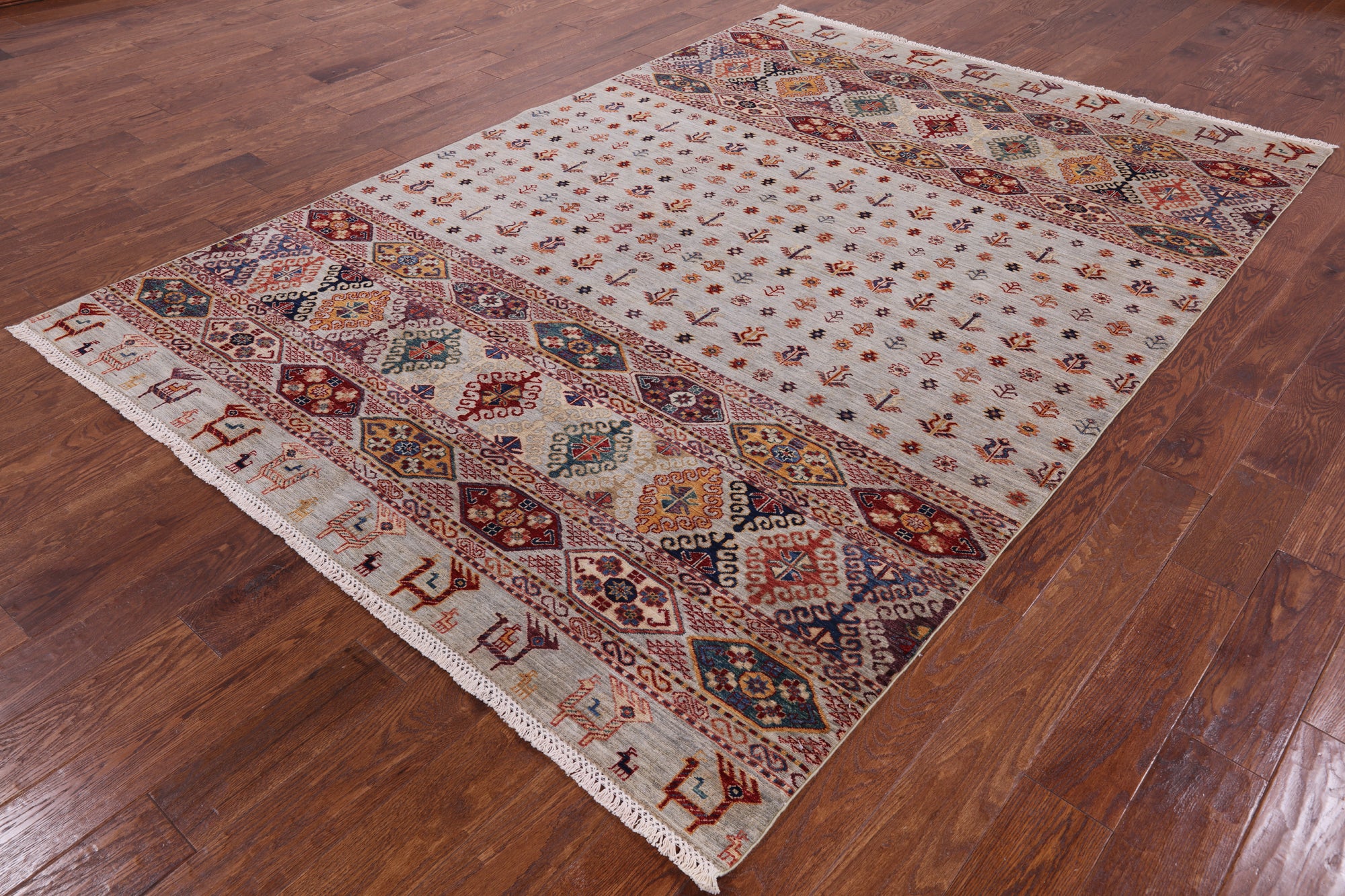 Persian Gabbeh Handmade Wool Area Rug - 6' 4" X 9' 1" - Golden Nile