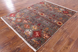 Persian Gabbeh Handmade Wool Area Rug - 4' 11" X 6' 5" - Golden Nile