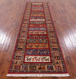 Persian Gabbeh Hand Knotted Wool Runner Rug - 2' 8" X 9' 7" - Golden Nile