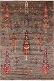 Tribal Persian Gabbeh Handmade Wool Rug - 5' 8" X 8' 2" - Golden Nile