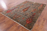 Tribal Persian Gabbeh Handmade Wool Rug - 5' 8" X 8' 2" - Golden Nile