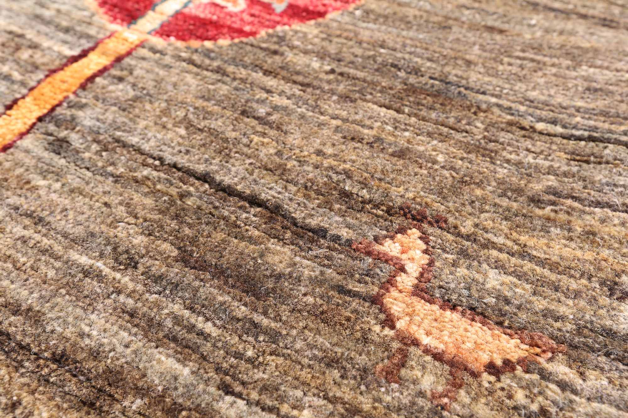 Tribal Persian Gabbeh Handmade Wool Rug - 5' 8" X 8' 2" - Golden Nile