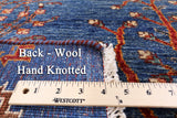 Blue Persian Gabbeh Hand Knotted Wool Area Rug - 5' 8" X 8' 1" - Golden Nile