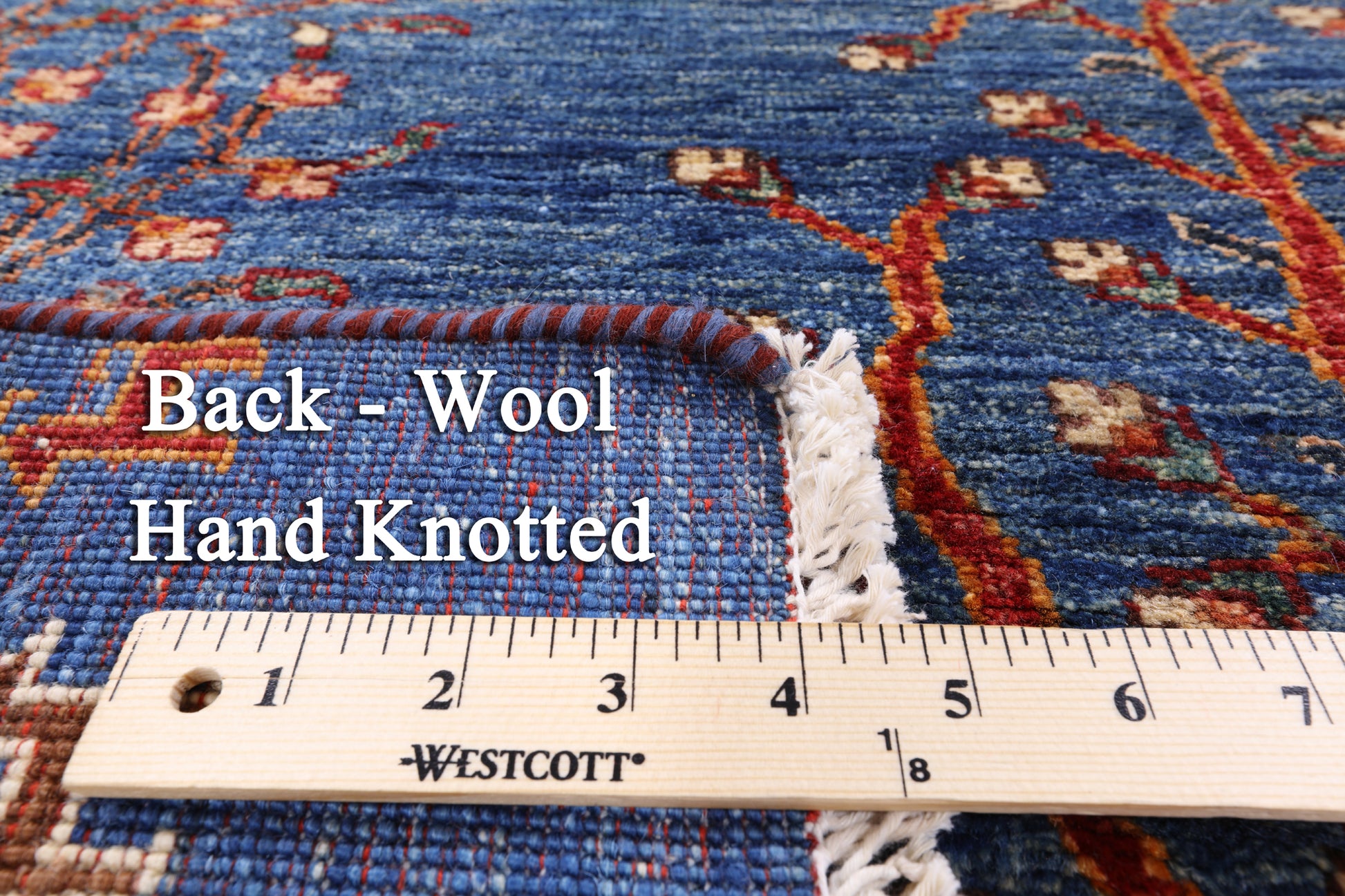 Blue Persian Gabbeh Hand Knotted Wool Area Rug - 5' 8" X 8' 1" - Golden Nile