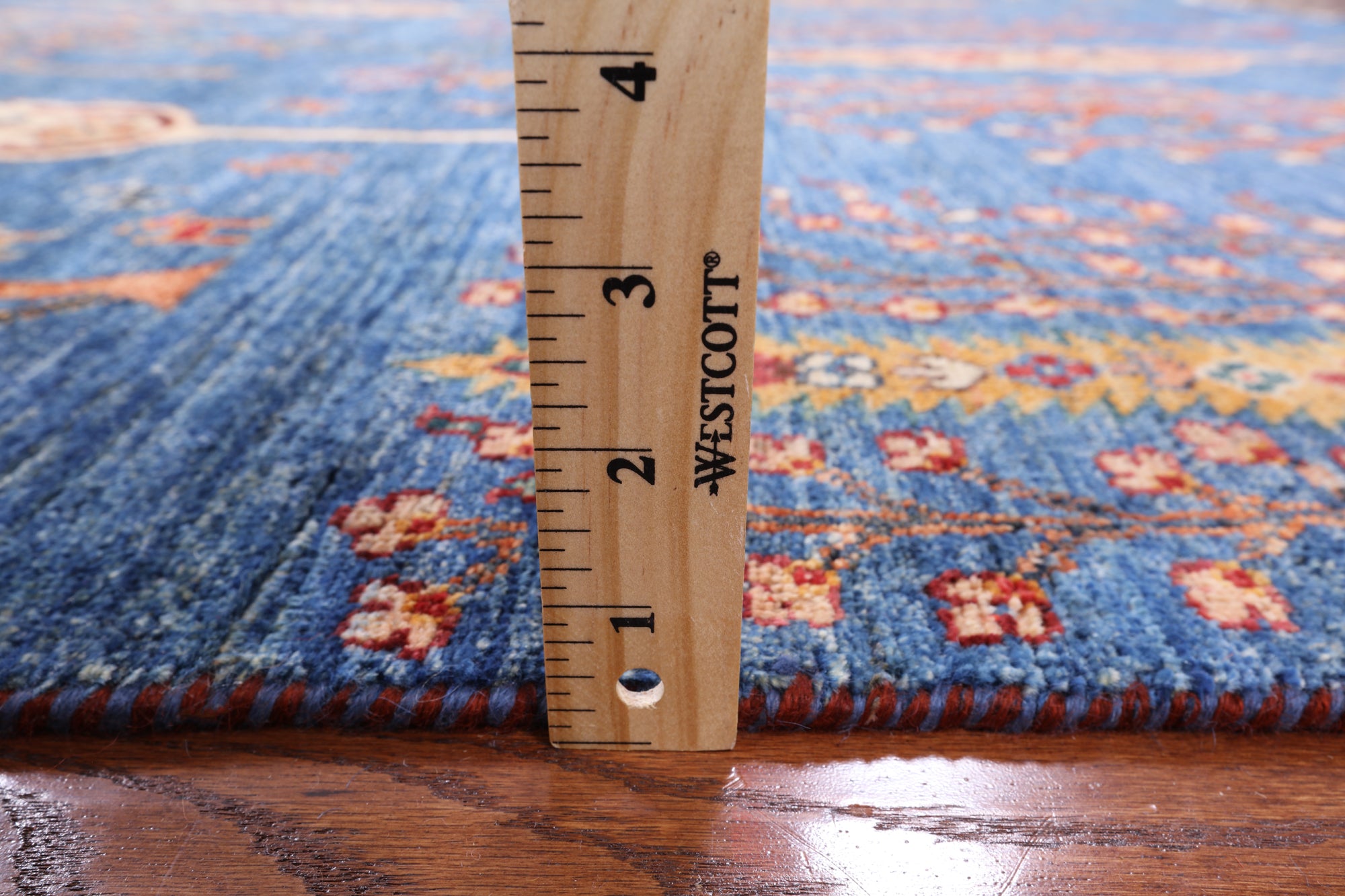 Blue Persian Gabbeh Hand Knotted Wool Area Rug - 5' 8" X 8' 1" - Golden Nile