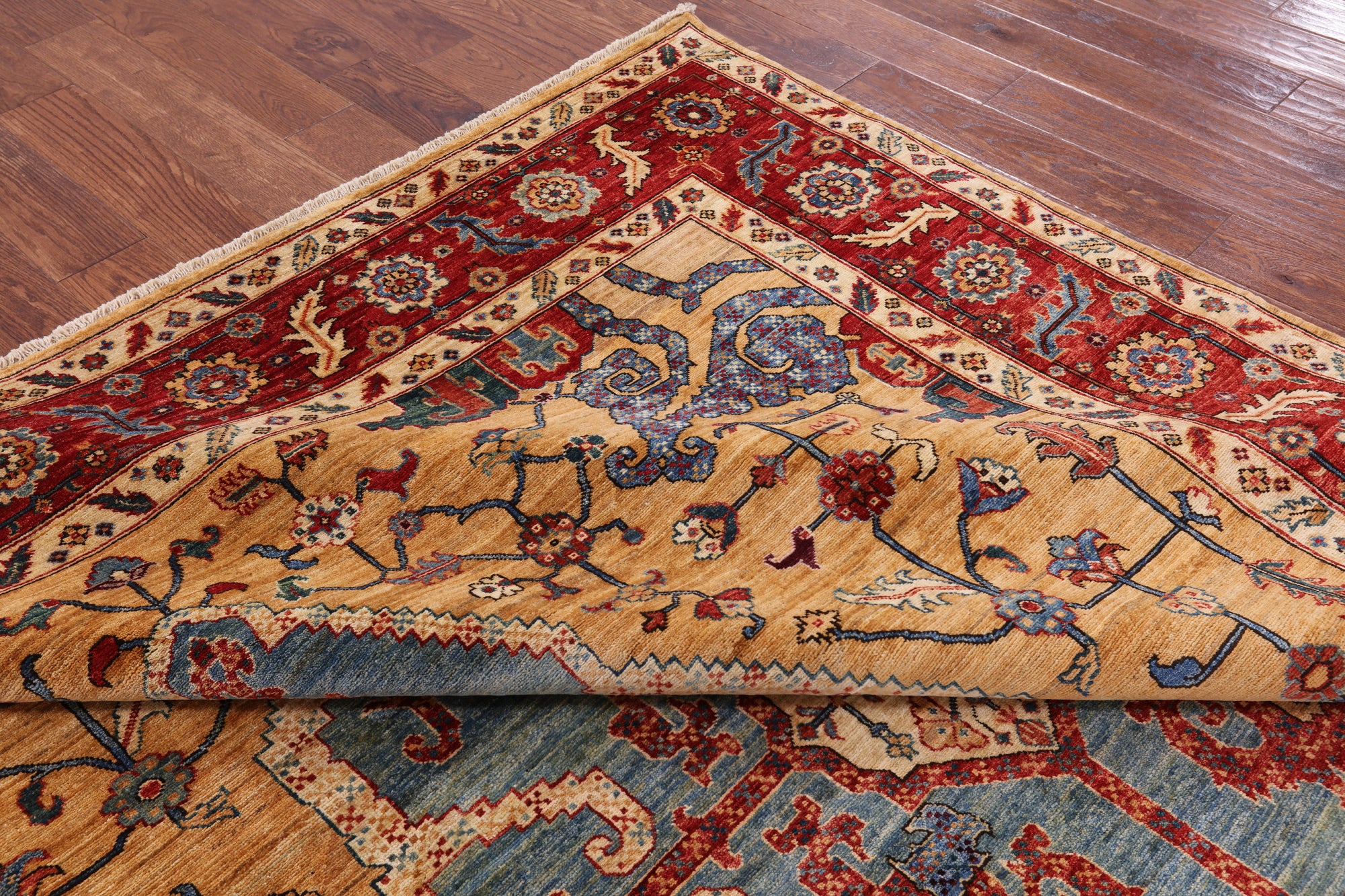 Persian Fine Serapi Handmade Wool Area Rug - 8' 2" X 9' 8" - Golden Nile