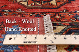 Red Turkmen Ersari Hand Knotted Wool Area Rug - 5' 7" X 8' 0" - Golden Nile