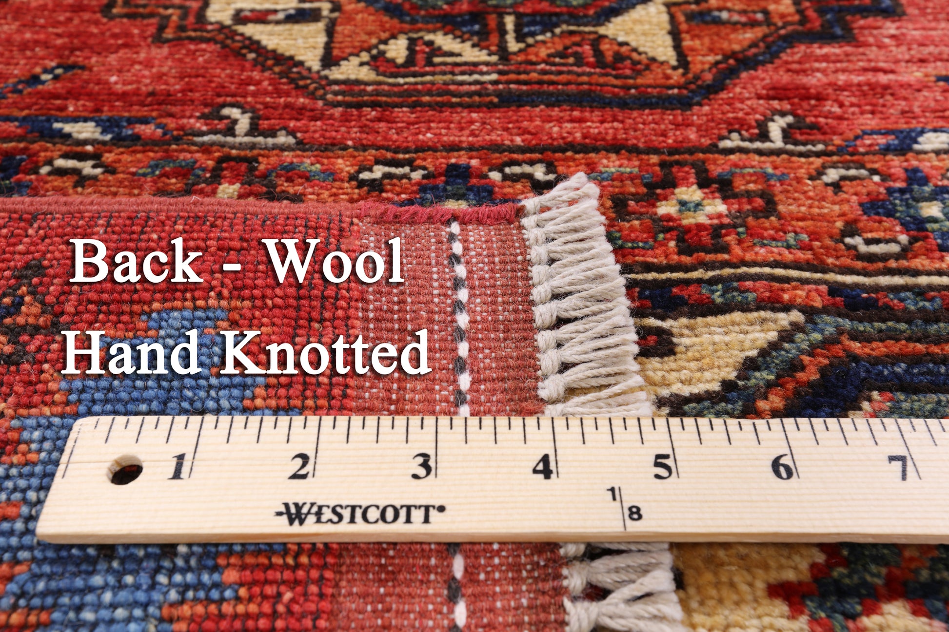 Red Turkmen Ersari Hand Knotted Wool Area Rug - 5' 7" X 8' 0" - Golden Nile