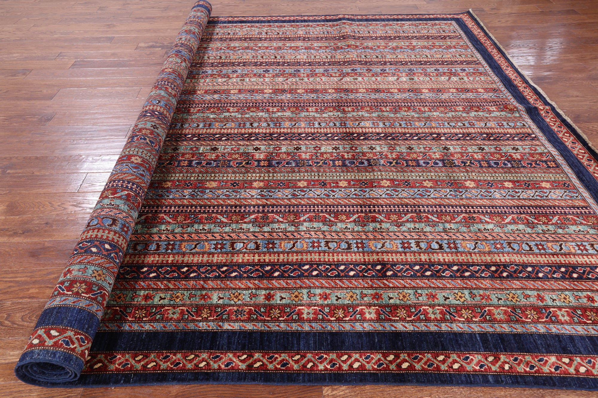 Shall Persian Gabbeh Hand Knotted Wool Area Rug - 9' 2" X 11' 8" - Golden Nile