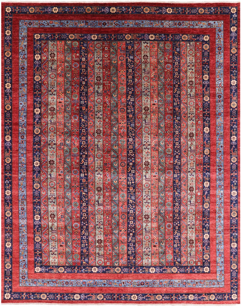 Shall Persian Gabbeh Hand Knotted Wool Area Rug - 9' 2" X 11' 7" - Golden Nile