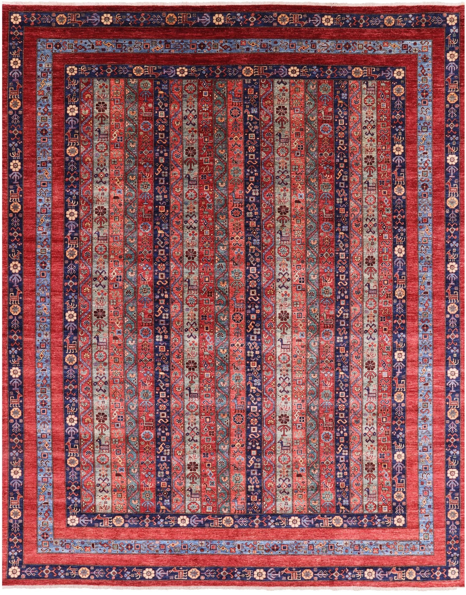 Shall Persian Gabbeh Hand Knotted Wool Area Rug - 9' 2" X 11' 7" - Golden Nile
